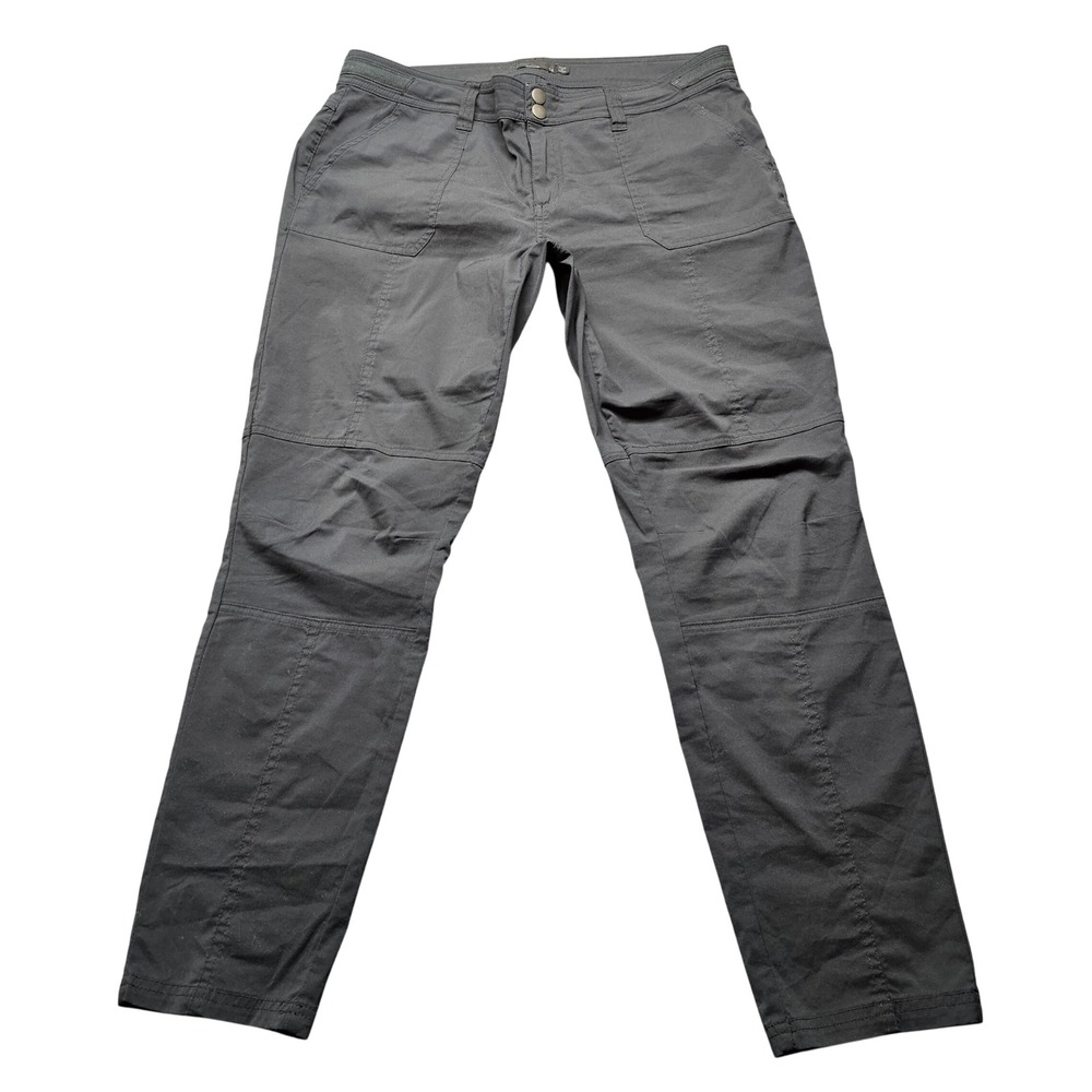 Prana Halle Hiking Pants Womens 14 Charcoal Grey Organic Cotton Straight Leg